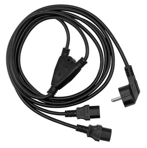 Microconnect PE011318 Stromkabel Schwarz 1,8 m Netzstecker Typ E+F 2 x C13-Koppler