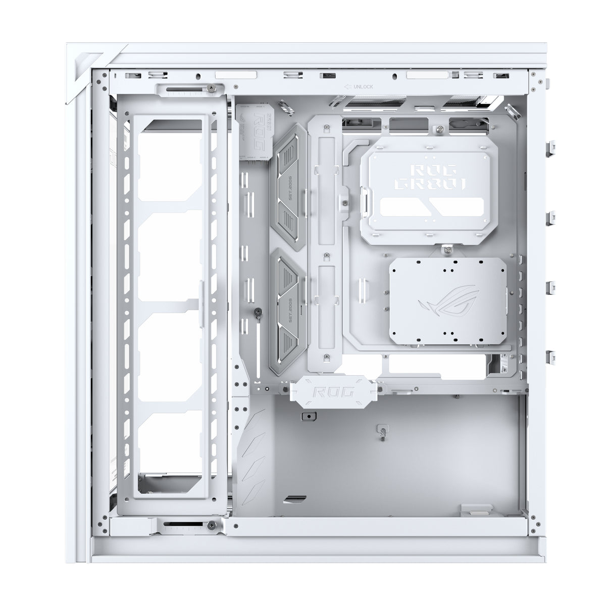 ASUS ROG CRONOX GR801 CURVE TG ARGB WHITE Midi Tower Weiß