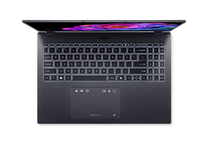 Acer Swift Go 16 SFG16-73-7943 Intel Core Ultra 7 255H Laptop 40,6 cm (16") WUXGA+ 16 GB LPDDR5x-SDRAM 1 TB SSD Wi-Fi 6E (802.11ax) Windows 11 Home Deutsch Grau