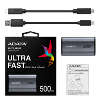 ADATA SE880 500 GB USB Typ-C 3.2 Gen 2 (3.1 Gen 2) WLAN Grau