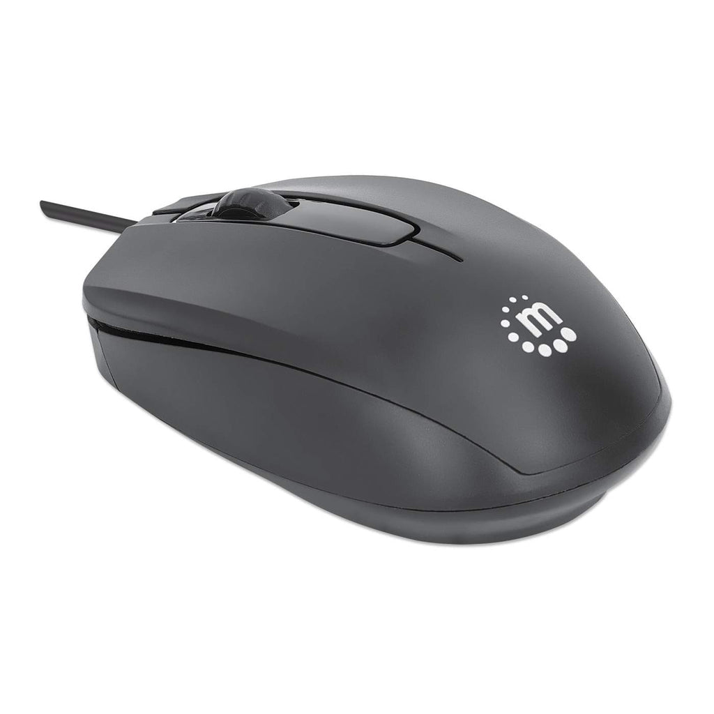 Manhattan 190190 Maus Büro Beidhändig USB Typ-A Optisch 1000 DPI