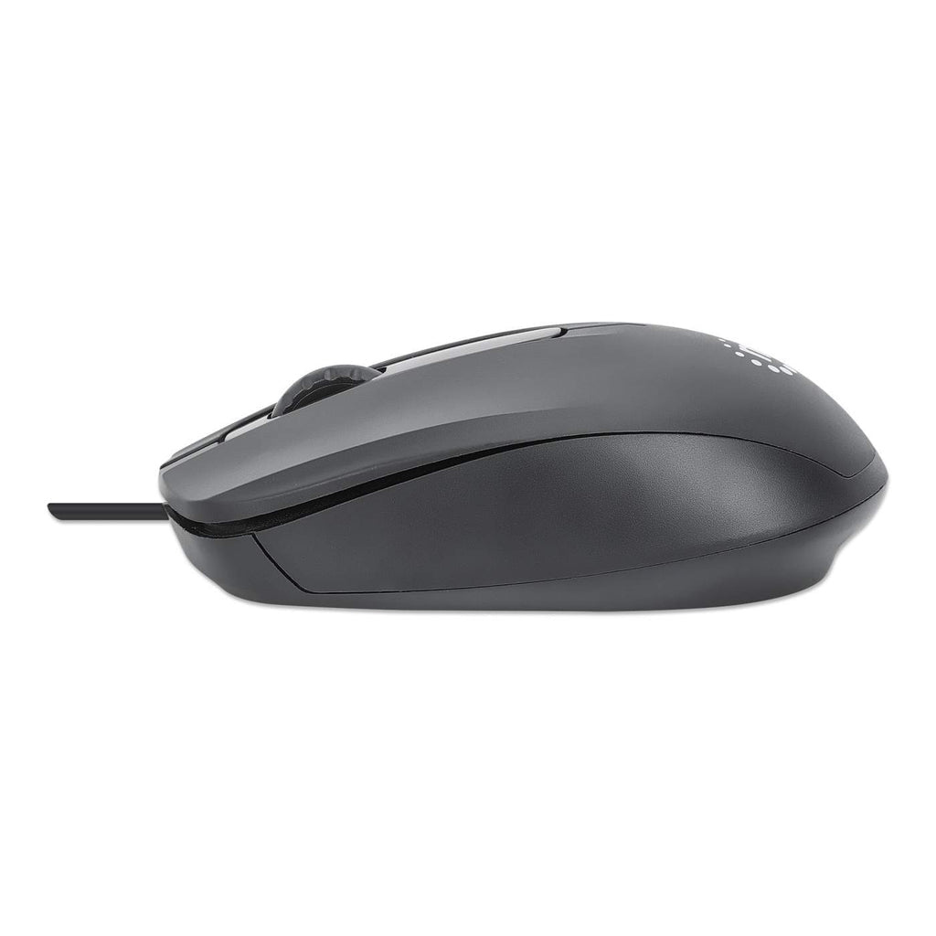 Manhattan 190190 Maus Büro Beidhändig USB Typ-A Optisch 1000 DPI