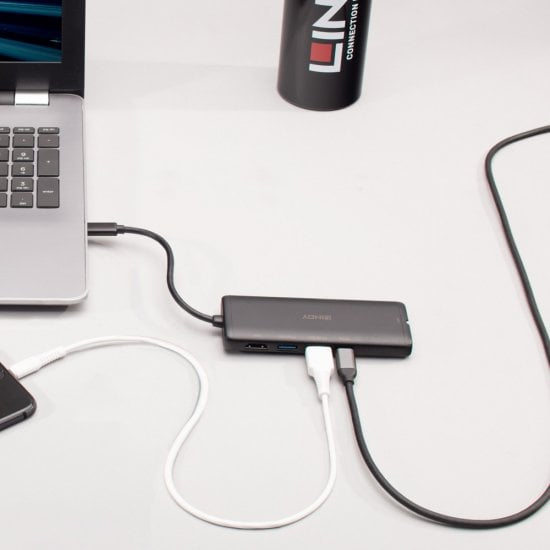 Lindy 43358 laptop-dockingstation & portreplikator Kabelgebunden USB 3.2 Gen 1 (3.1 Gen 1) Type-C Schwarz