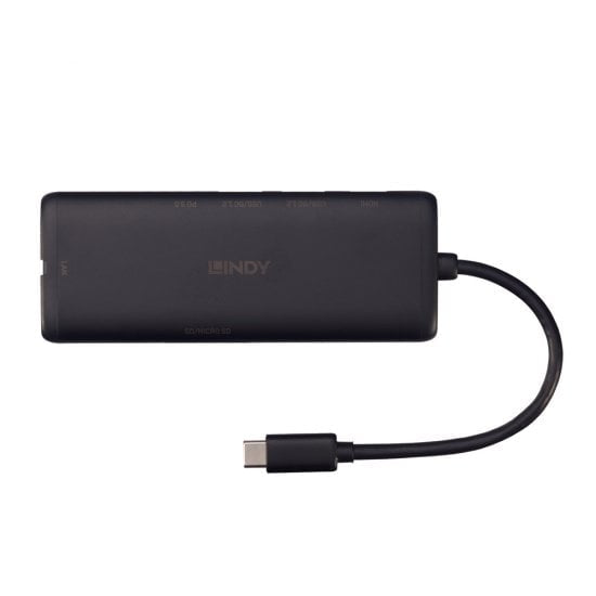 Lindy 43358 laptop-dockingstation & portreplikator Kabelgebunden USB 3.2 Gen 1 (3.1 Gen 1) Type-C Schwarz