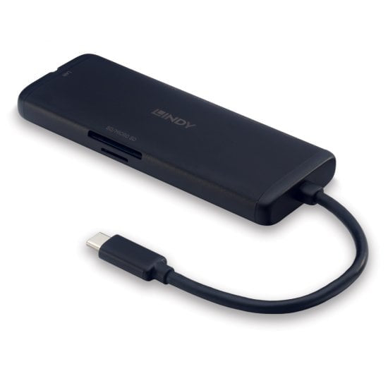 Lindy 43358 laptop-dockingstation & portreplikator Kabelgebunden USB 3.2 Gen 1 (3.1 Gen 1) Type-C Schwarz