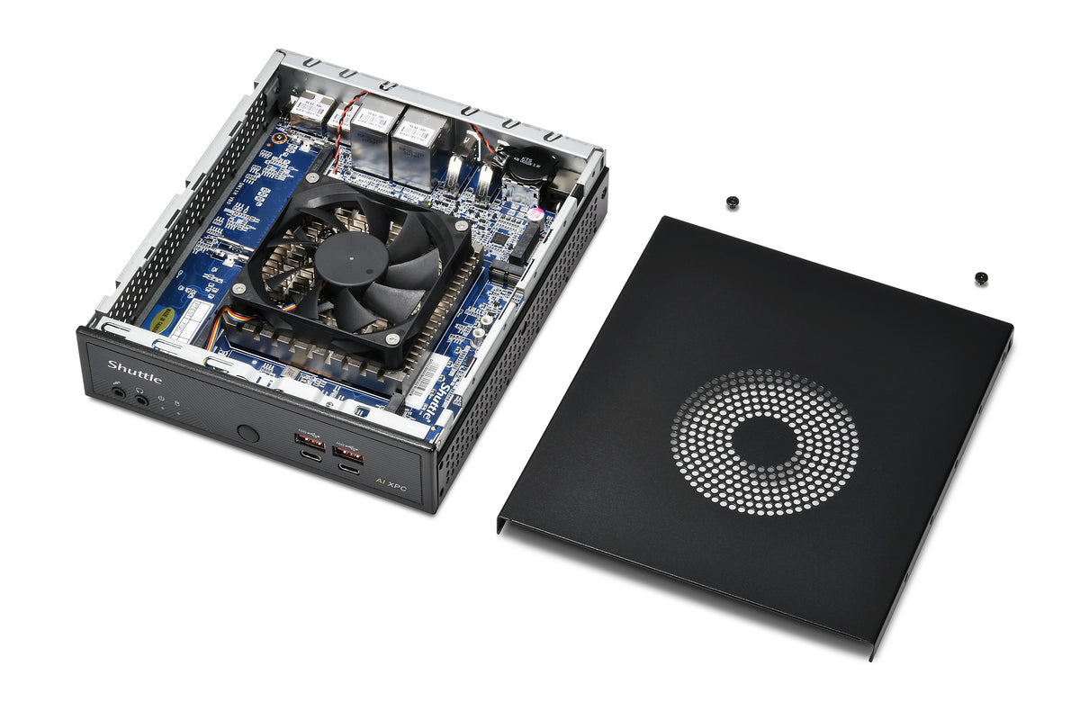 Shuttle Slim AI PC DN11H7 Intel Core Ultra 7 155H, Intel Arc graphics, 2xHDMI, 2x DP, 4x 2.5Gbit LAN, VESA, 24/7 Dauerbetrieb