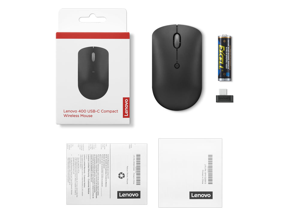 Lenovo 400 Maus Büro Beidhändig RF Wireless Optisch 2400 DPI