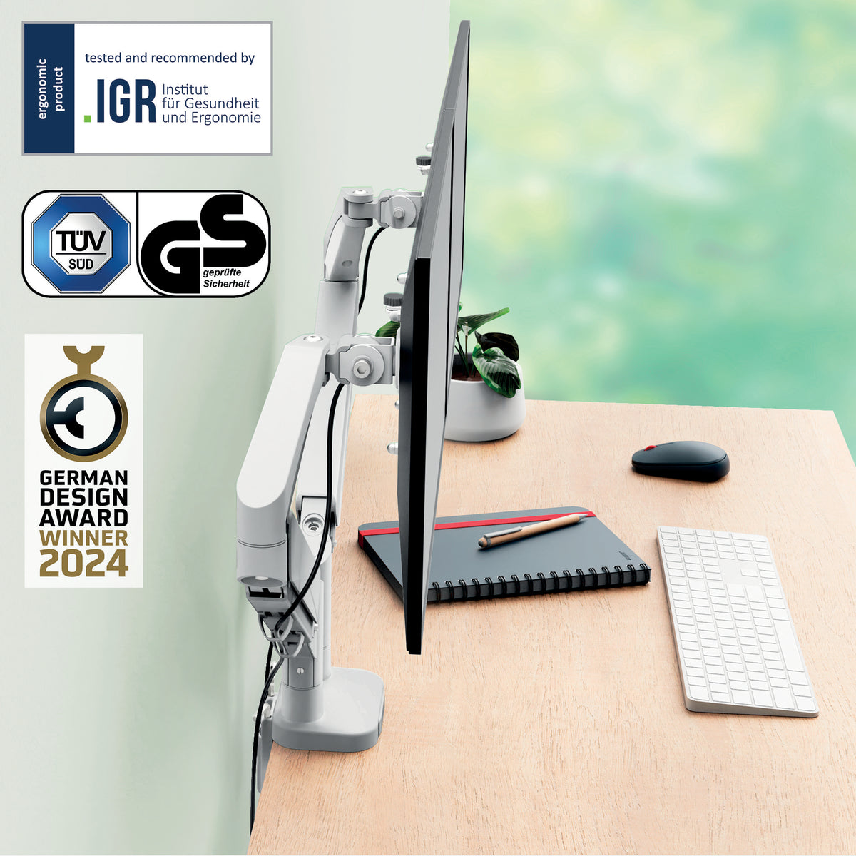 Leitz 65370085 Flachbildschirm-Tischhalterung 81,3 cm (32") Tisch/Bank Grau
