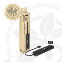 CLUB3D USB Gen1 Type-C, 6-in-1 Hub with HDMI 8K30Hz, 2xUSB Type-A, RJ45 and 2xUSB Type-C, Data and PD charging 100 watt