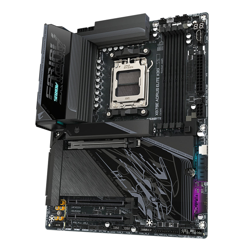 GIGABYTE X870E AORUS ELITE X3D Mainboard – Unterstützt AMD Ryzen 9000 Prozessoren, 16+2+2-Phasen Digital-VRM, bis zu 9000 Hz DDR5 (OC), 2 x PCIe 5.0 + 2 x PCIe 4.0, Wi-Fi 7, 5 GbE LAN, USB 4