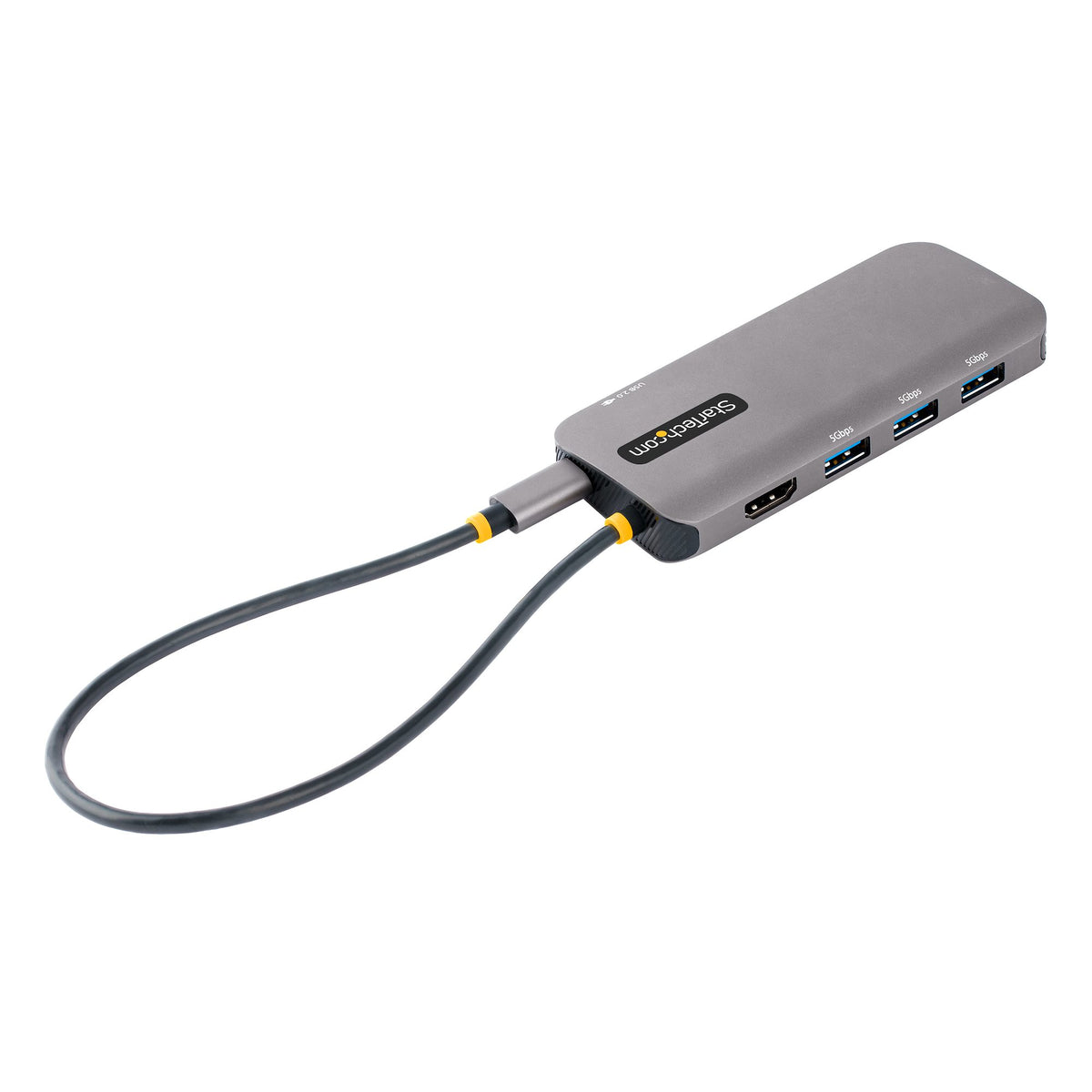 StarTech.com USB C Multiport Adapter, USB C auf HDMI Adapter 4K 60Hz, 5Gbit/s USB-A 3.0 Hub, 100W Power Delivery Pass-Through, GbE, 30cm Kabel, Laptop Dockingstation/Reisedock, Thunderbolt 3 und 4 Kompatibel