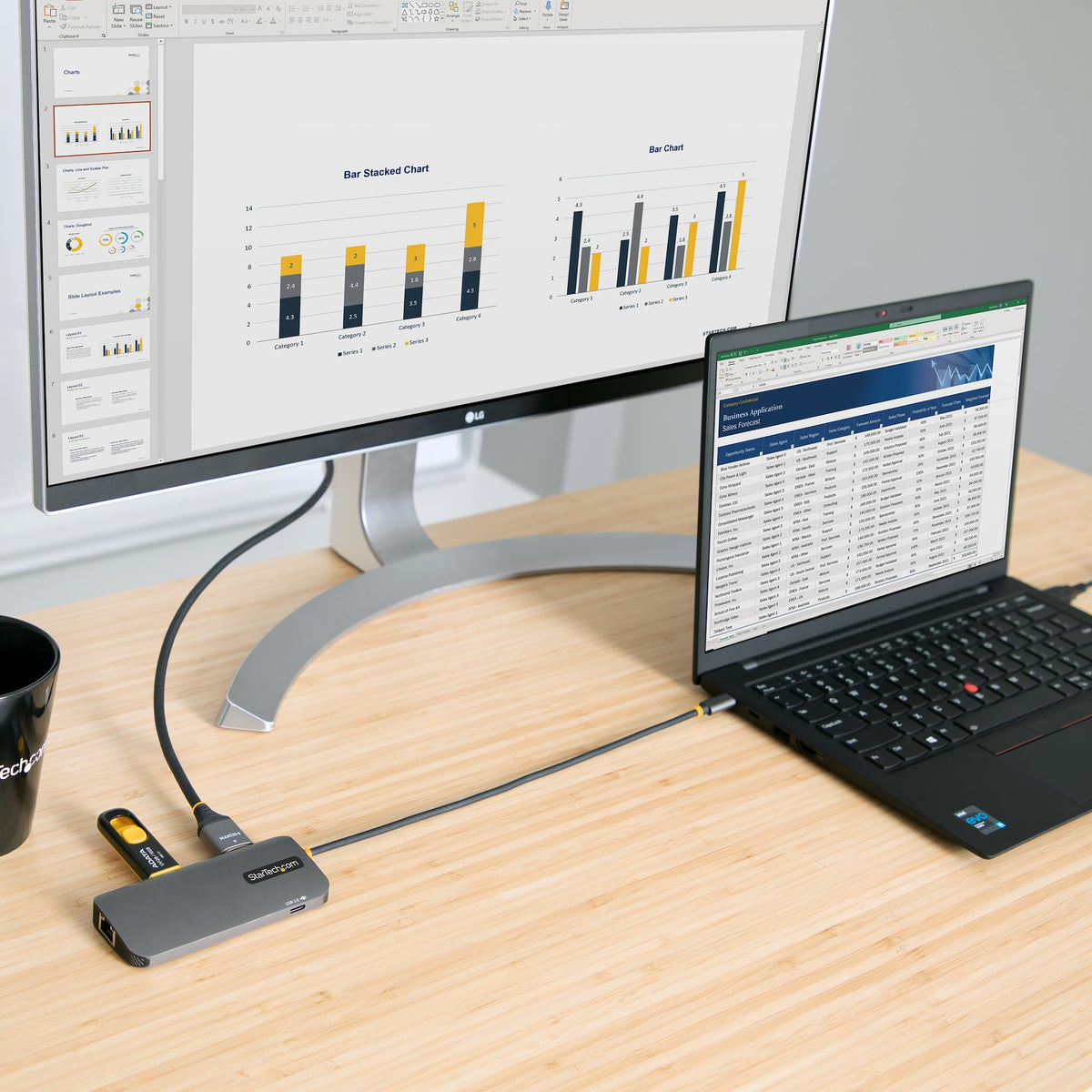 StarTech.com USB C Multiport Adapter, USB C auf HDMI Adapter 4K 60Hz, 5Gbit/s USB-A 3.0 Hub, 100W Power Delivery Pass-Through, GbE, 30cm Kabel, Laptop Dockingstation/Reisedock, Thunderbolt 3 und 4 Kompatibel