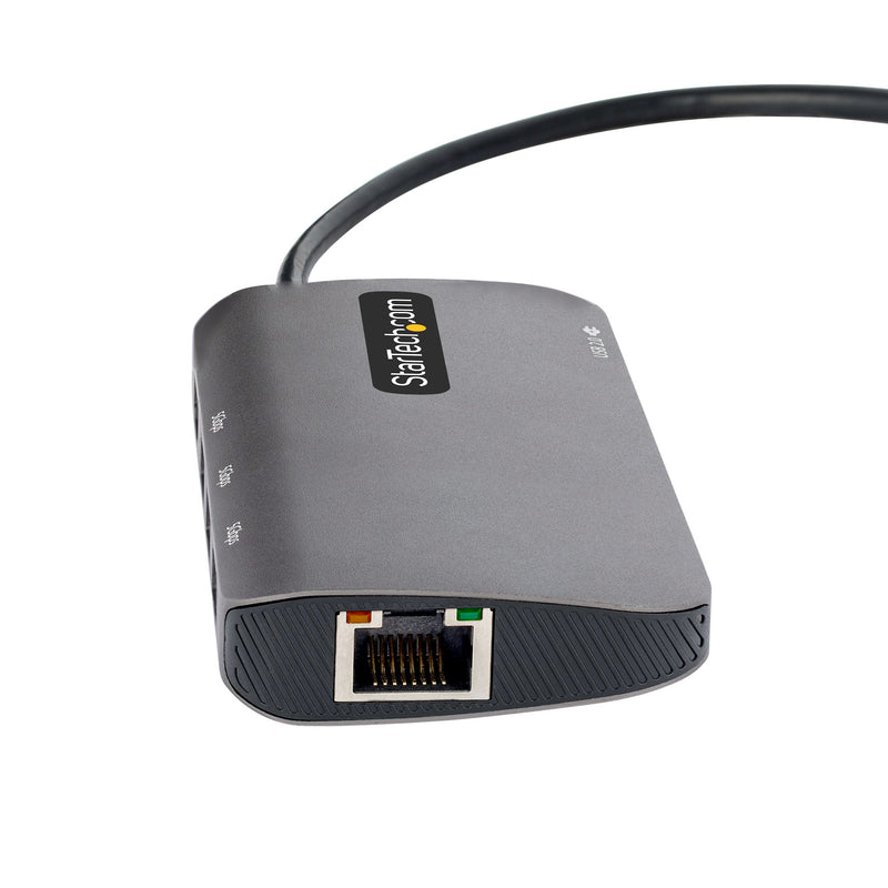 StarTech.com USB C Multiport Adapter, USB C auf HDMI Adapter 4K 60Hz, 5Gbit/s USB-A 3.0 Hub, 100W Power Delivery Pass-Through, GbE, 30cm Kabel, Laptop Dockingstation/Reisedock, Thunderbolt 3 und 4 Kompatibel