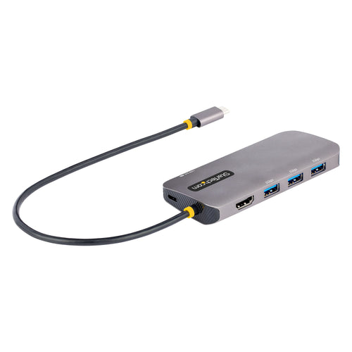 StarTech.com USB C Multiport Adapter, USB C auf HDMI Adapter 4K 60Hz, 5Gbit/s USB-A 3.0 Hub, 100W Power Delivery Pass-Through, GbE, 30cm Kabel, Laptop Dockingstation/Reisedock, Thunderbolt 3 und 4 Kompatibel