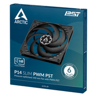 ARCTIC P14 Slim PWM PST 140 mm PWM Lüfter optimiert für statischen Druck mit integriertem Y-Kabel