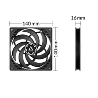 ARCTIC P14 Slim PWM PST 140 mm PWM Lüfter optimiert für statischen Druck mit integriertem Y-Kabel