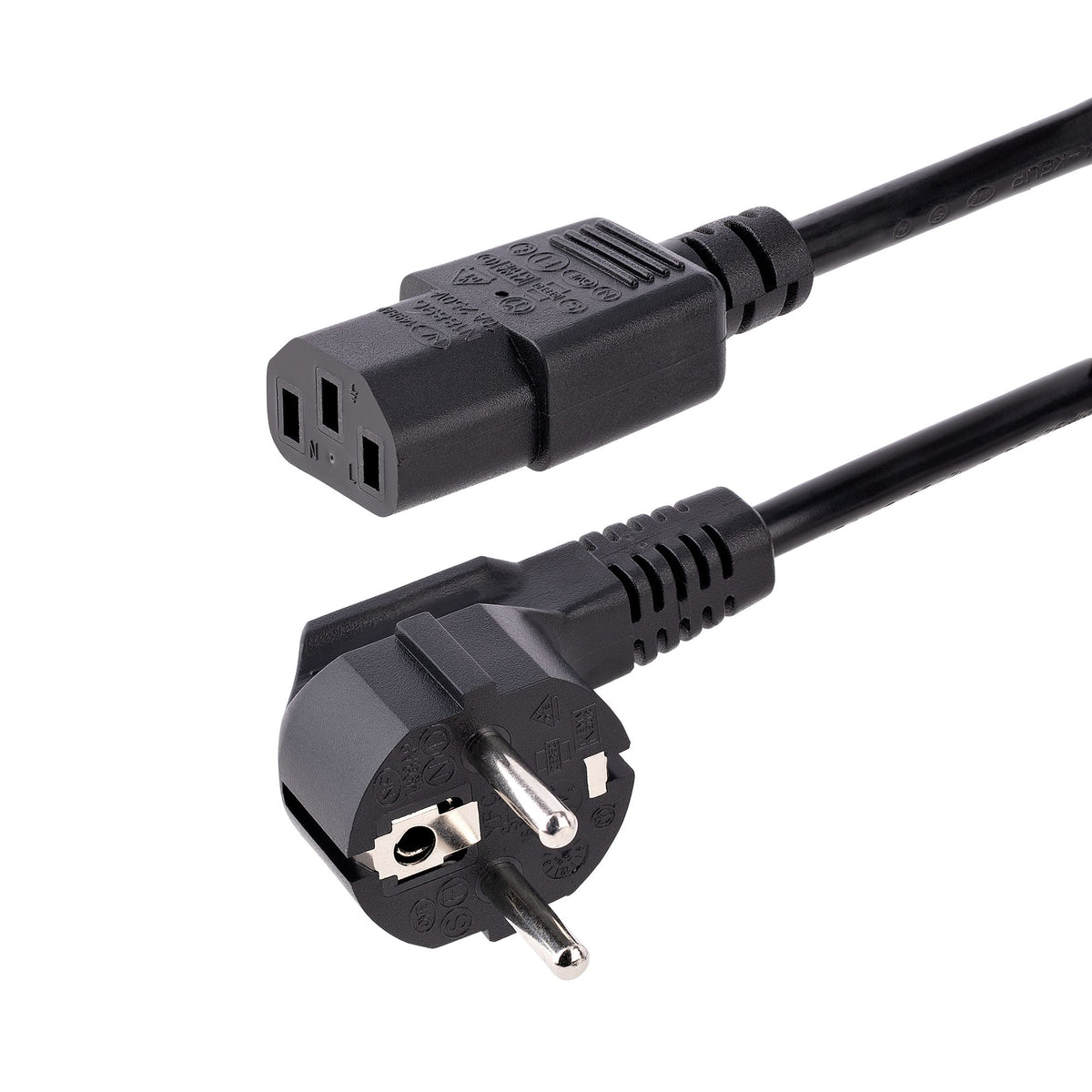 StarTech.com 3 m C13 Stromkabel, 18AWG, EU Schuko auf C13 (Kaltgerätestecker), 10A 250V, Schwarz, Kaltgerätekabel, PC / Computer Stromkabel, Drucker / Monitor / PC / C13 Netzkabel