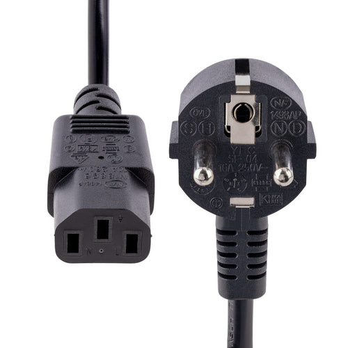 StarTech STARTECH.COM 3m 10ft Computer Power Cord 18AWG EU Schuko to C13 10A 250V Black Replacement