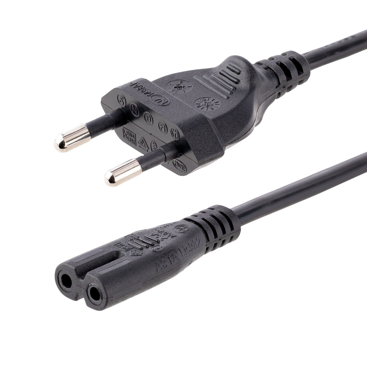 StarTech.com 3 m Laptop Stromkabel, Eurostecker auf C7 Stecker, 2.5A 250V, 18AWG, Notebook/Laptop Netzkabel, Kaltgerätekabel, Ersatz Laptop Ladekabel / Ladegerät Kabel
