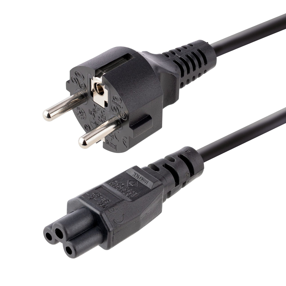 StarTech.com 3 m Laptop Stromkabel, EU Schuko auf C5 Stecker, 2.5A 250V, 18AWG, Laptop Ersatz Stromkabel/Ladekabel, Netzkabel für Laptop, Kleeblatt/Mickey Mouse Stromkabel