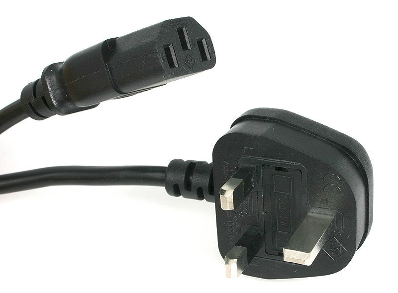 StarTech.com 1 m UK PC Stromkabel, BS 1363 auf C13 Netzkabel, 18AWG, 10A 250V, C13 Stromkabel für Monitor/Computer/PC/Drucker/Fernseher, Kaltgerätekabel mit UK Kaltgerätestecker