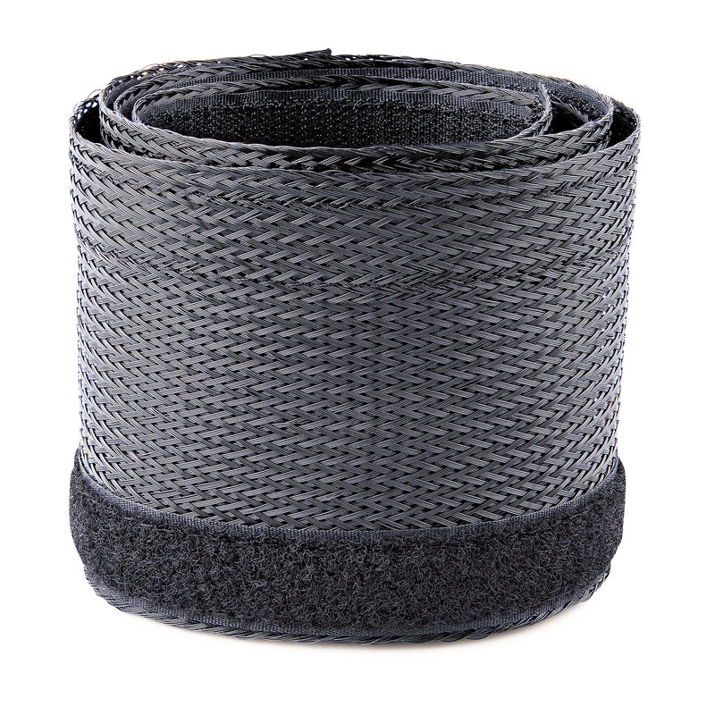 StarTech.com 3 m Kabelschlauch mit Klettverschluss, kürzbare, hochbelastbare Kabelhülle, 3 cm Durchmesser, Netzgewebeschlauch, Kabelmanagement / Kabel Organizator / Kabelbündelschlauch / Kabeltülle, Schwarz