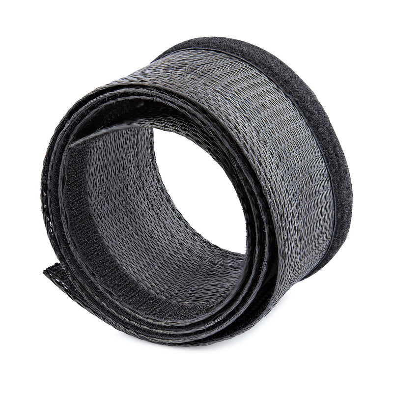 StarTech.com 3 m Kabelschlauch mit Klettverschluss, kürzbare, hochbelastbare Kabelhülle, 3 cm Durchmesser, Netzgewebeschlauch, Kabelmanagement / Kabel Organizator / Kabelbündelschlauch / Kabeltülle, Schwarz