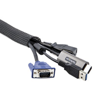 StarTech.com 3 m Kabelschlauch mit Klettverschluss, kürzbare, hochbelastbare Kabelhülle, 3 cm Durchmesser, Netzgewebeschlauch, Kabelmanagement / Kabel Organizator / Kabelbündelschlauch / Kabeltülle, Schwarz