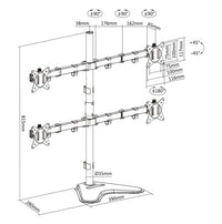 Equip 17"-32" Vierfach-Monitor/LCD-Tischfußhalterung