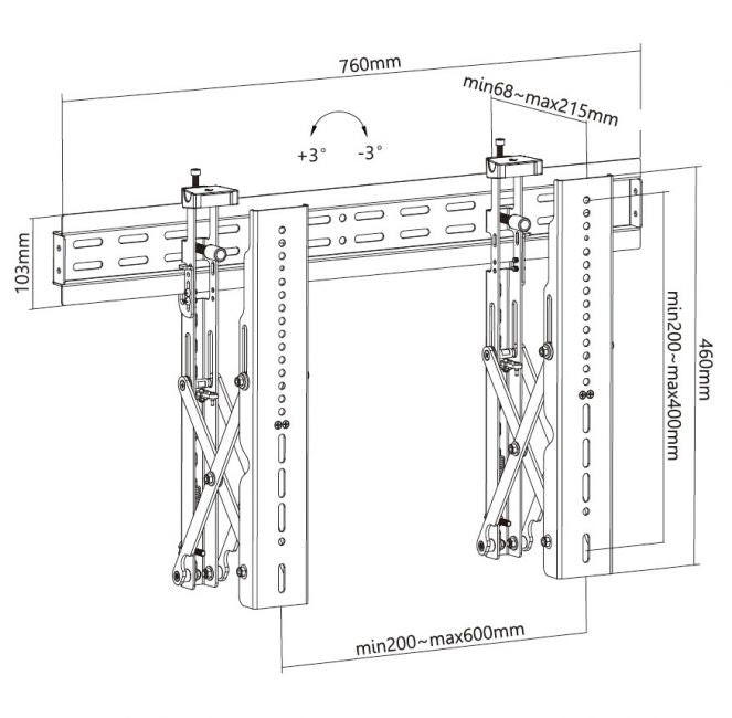 Equip 37"-70" Pop-Out-Videowandhalterung