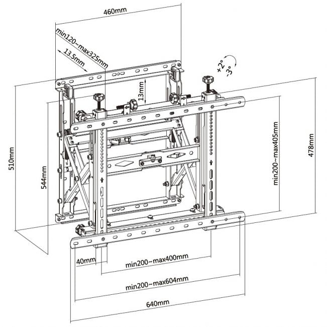 Equip 45"-70" Pop-Out-Videowandhalterung