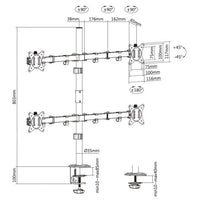 Equip 17”–32” Vierfach-Gelenk-Monitor/LCD-Tischhalterung