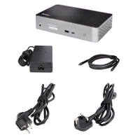 StarTech.com USB C Dockingstation für 4 monitore - 4K 60Hz Hybrid Notebook Dock DisplayPort 1.4 & HDMI 2.0 - Universal USB-C/Thunderbolt Laptop Dock mit 100W PD - USB Hub mit 1x USB-C & 3x USB-A, GbE, Audio