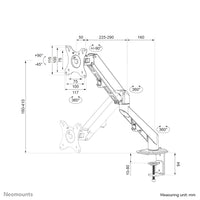Neomounts DS70-700BL1 Monitorarm 17-27" - Gasfeder