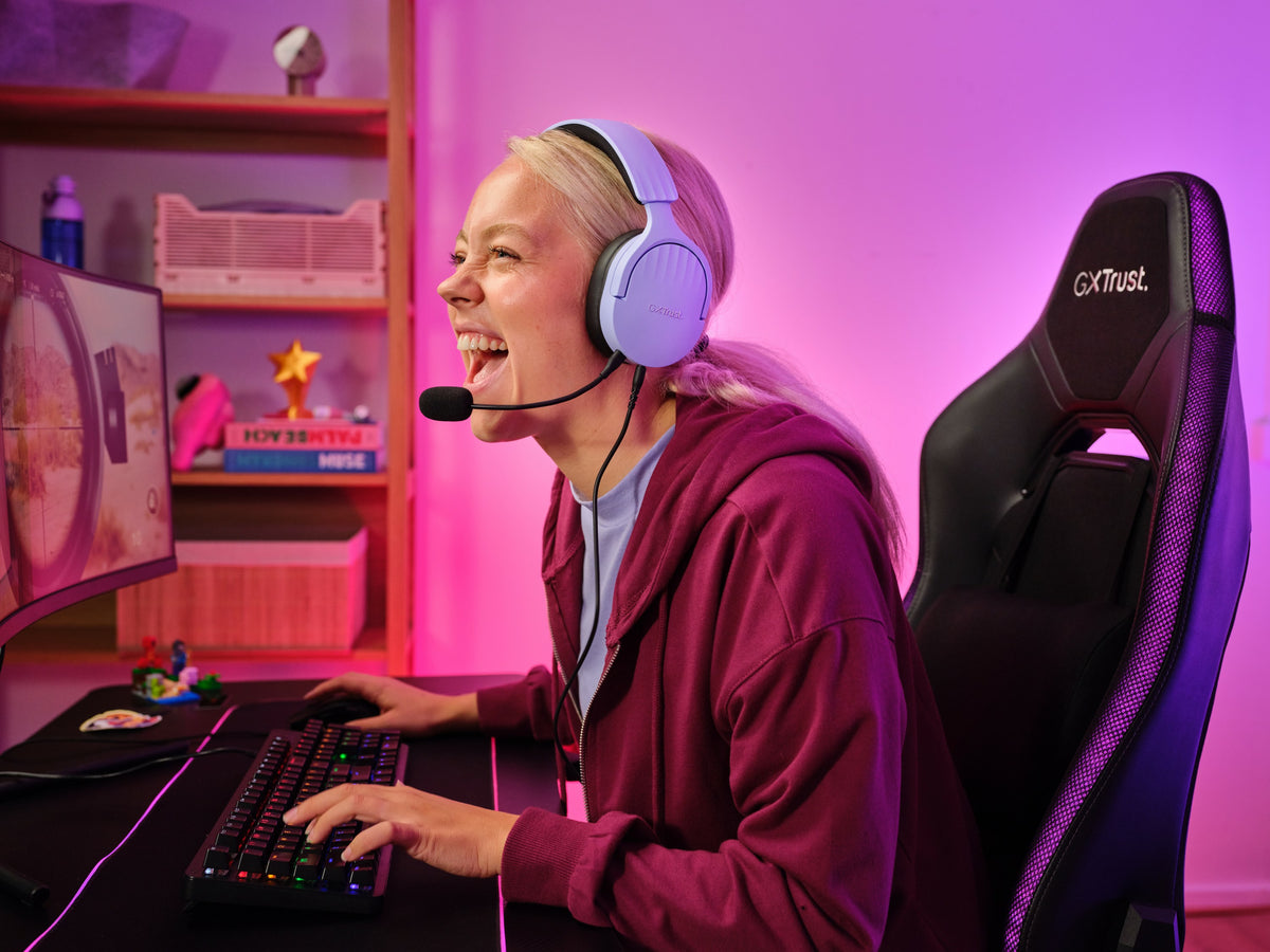 Trust GXT 489P FAYZO Kopfhörer Kabelgebunden Kopfband Gaming Schwarz, Violett