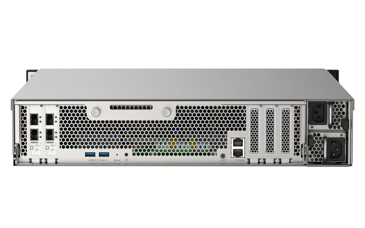 QNAP TS-h2490FU NAS Rack (2U) EPYC 7302P 128 GB DDR4 0 TB QuTS hero Schwarz, Grau