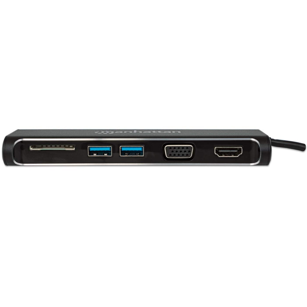 Manhattan 152631 laptop-dockingstation & portreplikator Kabelgebunden USB 3.2 Gen 1 (3.1 Gen 1) Type-C Schwarz
