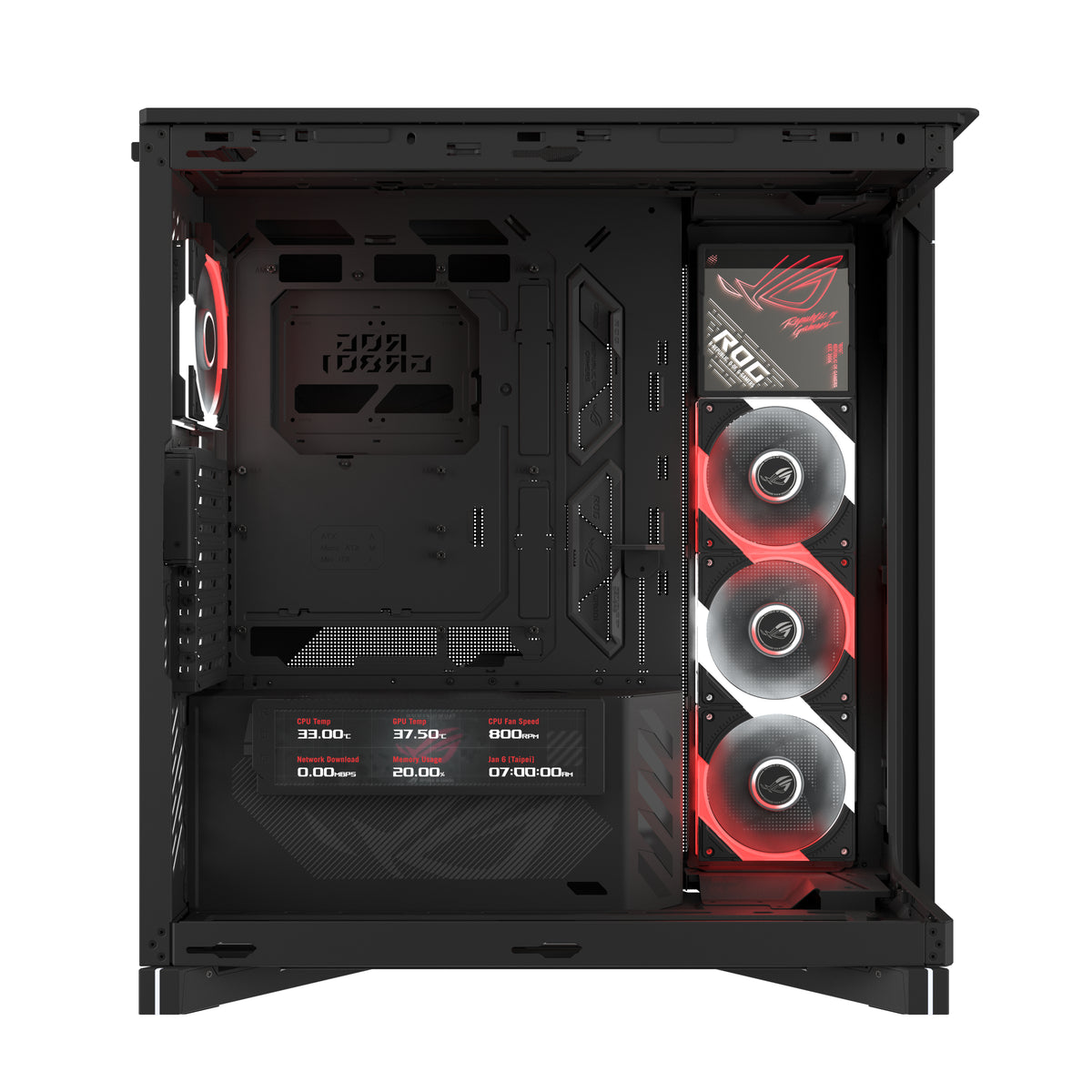ASUS ROG CRONOX GR801 CURVE TG ARGB BLACK Midi Tower Schwarz