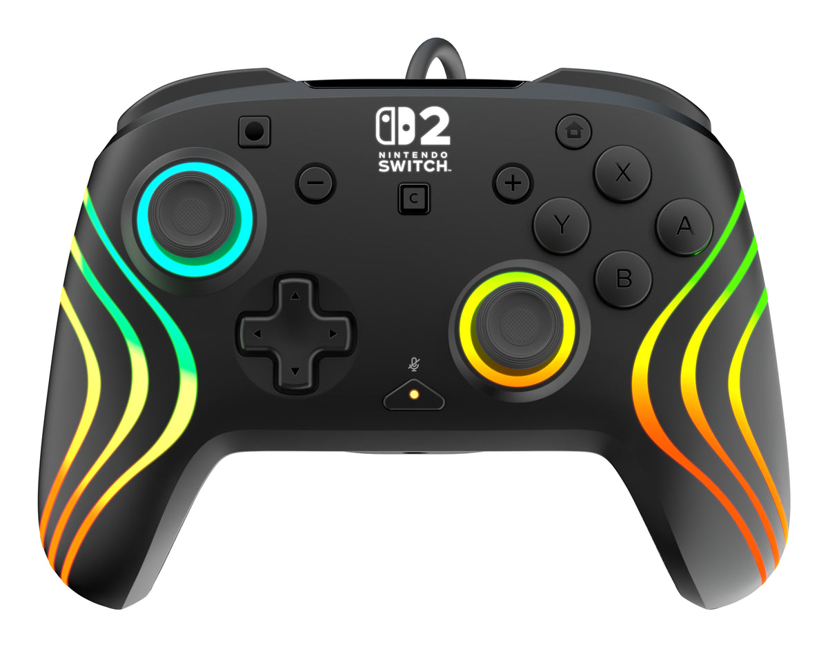 Turtle Beach Afterglow Wave Schwarz Kabelgebundener RGB-Gaming-Controller Offiziell lizenziert für Nintendo Switch 2