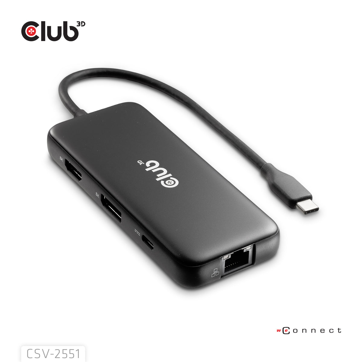 CLUB3D 8-1 Portable Dock USB Type-C® 10Gbps to HDMI™ and DisplayPort™ 8K30Hz PD Max.100Watt