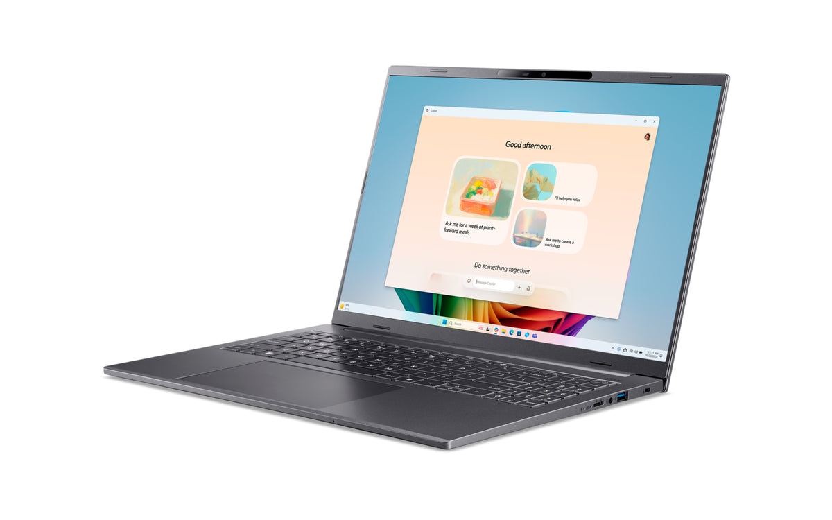 Acer Aspire 16 AI NX.JLNEG.00A laptop Copilot+ PC Snapdragon X1-26-100 40,6 cm (16") WUXGA 32 GB LPDDR5x-SDRAM 1 TB SSD Wi-Fi 7 (802.11be) Windows 11 Home Deutsch Grau