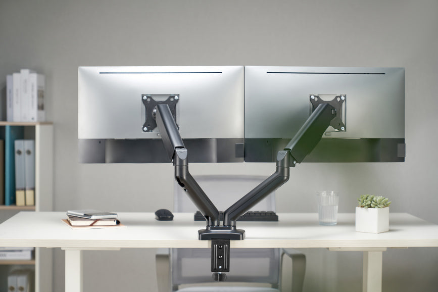 Equip 650121 17”–32” Voll beweglicher Zweifach-Gasfeder-Monitor/LCD-Tischhalter