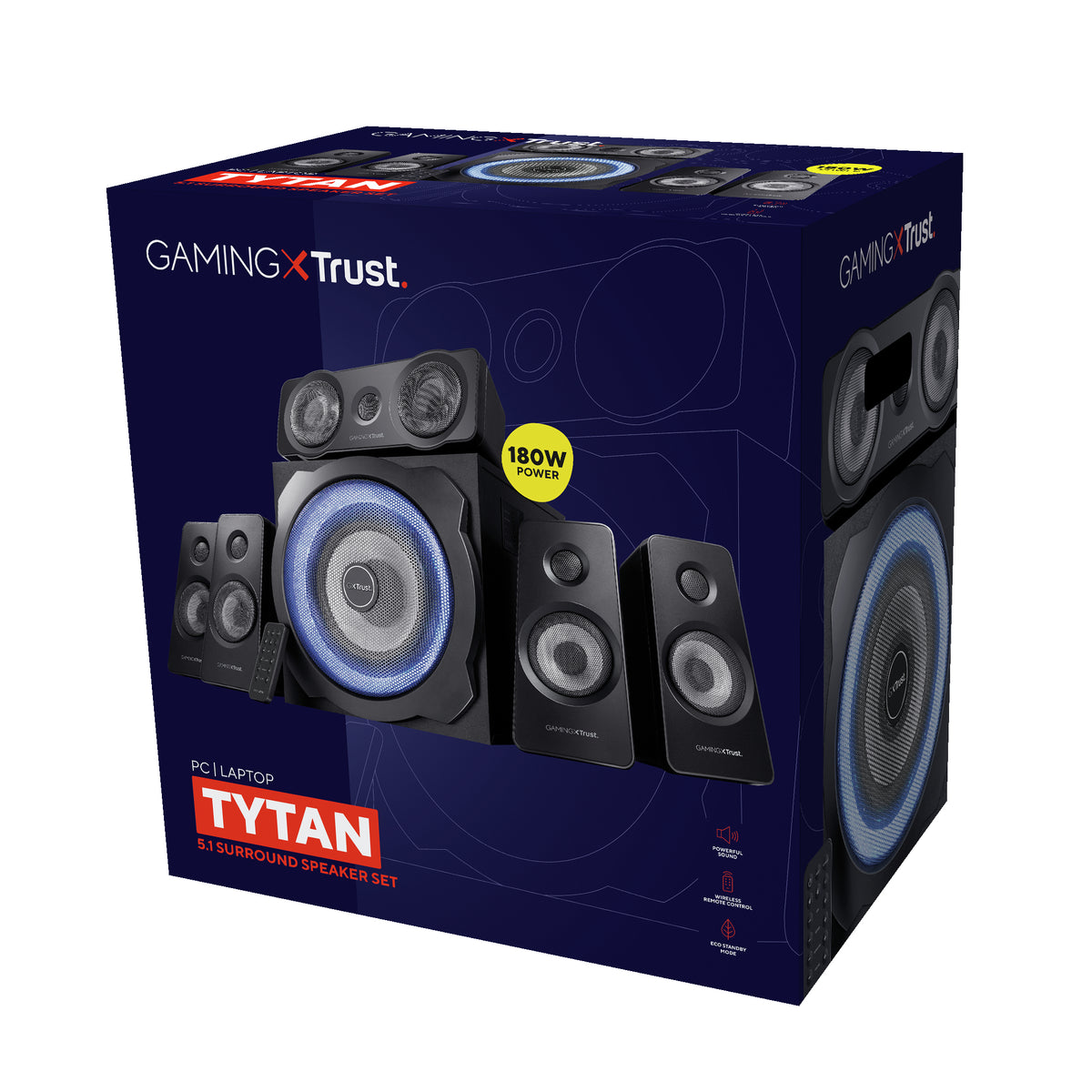 Trust GXT 658 Tytan 5.1 Lautsprecherset 90 W Universal Schwarz 5.1 Kanäle