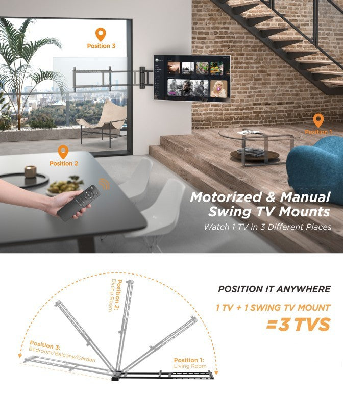 Equip 32"-75" motorisierte TV-Schwenkhalterung