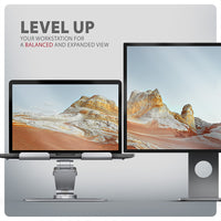 Axagon STND-LR Aluminiumständer mit 360°-Drehung für Laptops 10"–17.3". Verstellbare Höhe und Winkel.