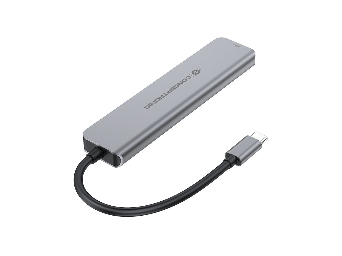 Conceptronic DONN33G 6-in-1 USB 3.2 Gen 1 Dockingstation, HDMI, USB-A 5Gbps x 2, USB-C 5Gbps x 2, 100W USB PD