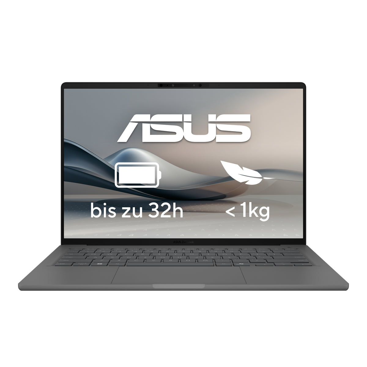 ASUS Zenbook A14 UX3407QA-QD496W Copilot+ PC Snapdragon X1-26-100 Laptop 35,6 cm (14") WUXGA 32 GB LPDDR5x-SDRAM 1 TB SSD Wi-Fi 6E (802.11ax) Windows 11 Home Deutsch Grau