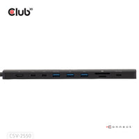 CLUB3D CSV-2550 laptop-dockingstation & portreplikator Kabelgebunden USB Typ-C Schwarz