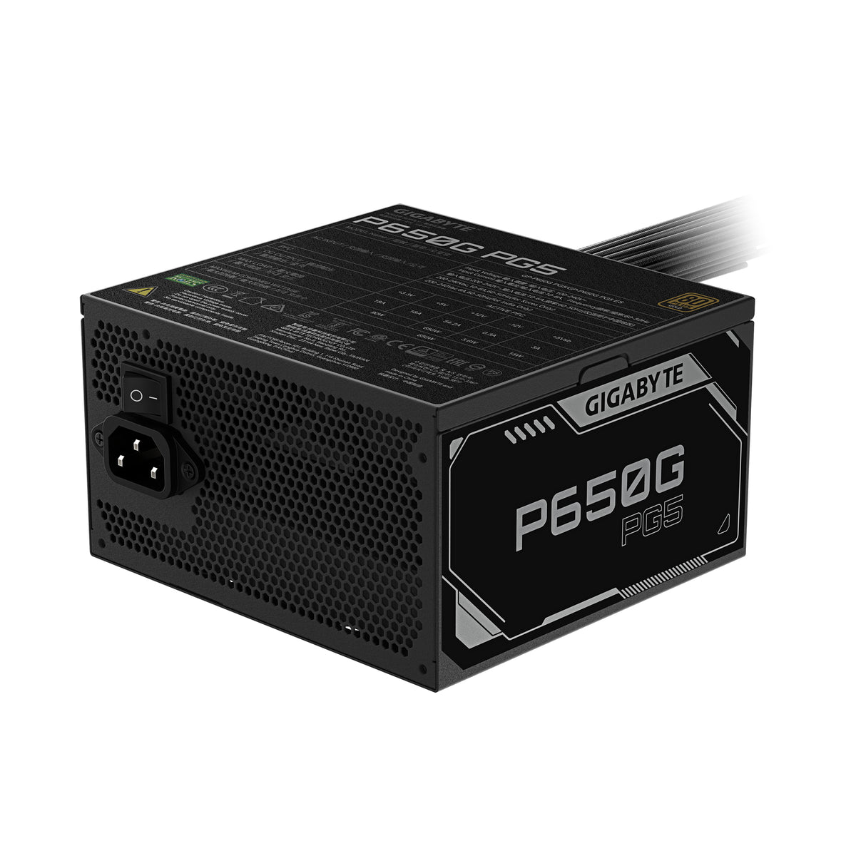 GIGABYTE P650G PCIE 5.1 Netzteil – PCIe 5.1, 80 PLUS Silver, 120mm Lüfter, kompatibel mit ATX 3.1, EU-Stecker