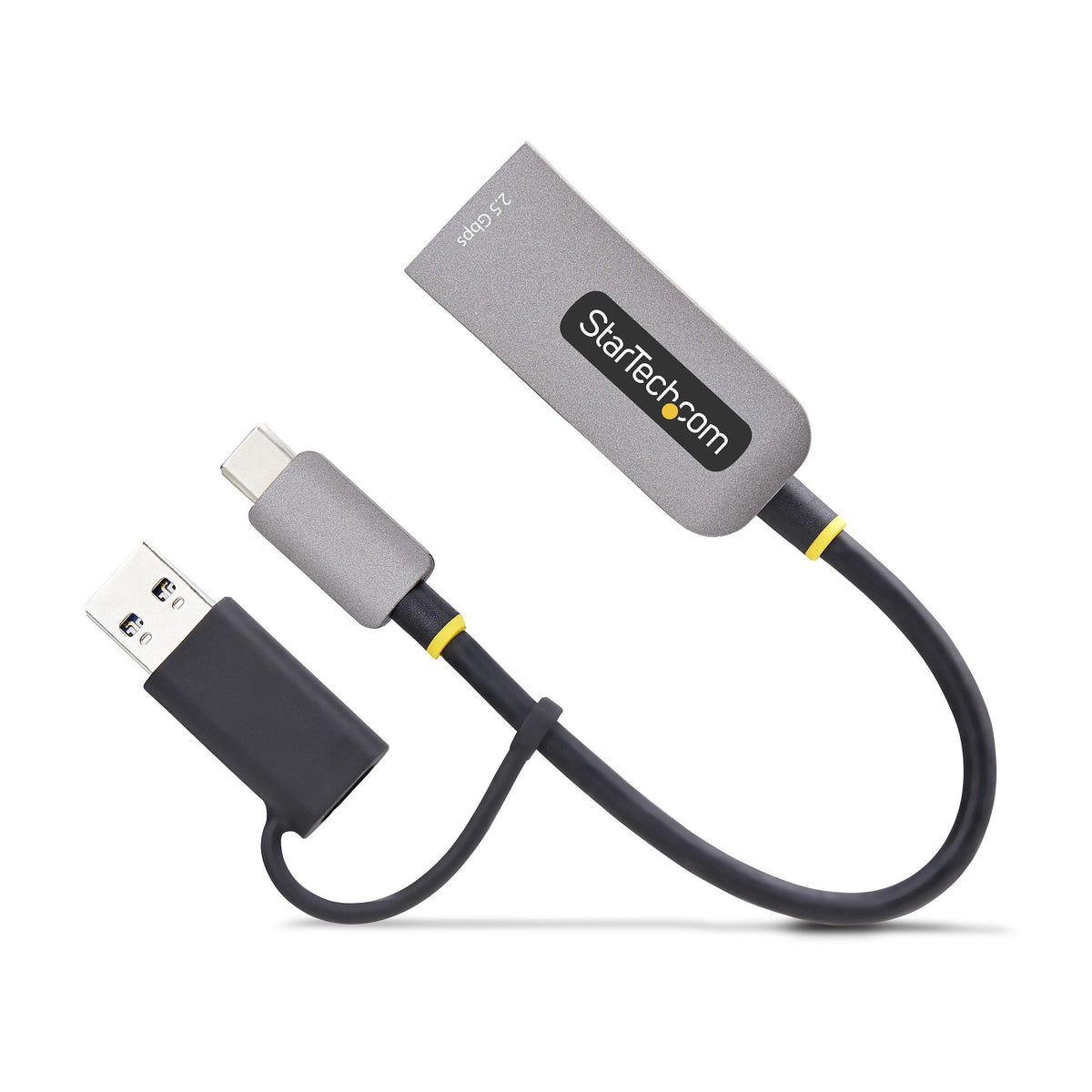 StarTech.com 2.5GbE USB C Ethernet Adapter mit USB-A Adapter, USB-C LAN-RJ45 Netzwerkadapter, USB 3.1 Typ-C 2.5Gb NIC, Thunderbolt & USB4 Kompatibel, Windows & Mac